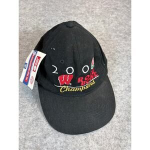 VINTAGE Wisconsin Badgers Cap Hat One Size Black NCAA Rose Bowl Champions NWT